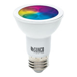 PAR20 Globe LED Smart Bulb home dimmable rgb cct color temperatures hue rainbow voice control No Hub required app schedules scenes music sync. Alexa Google Assistant compatible ENERGY EFFICIENT SUSTAINABLE ECO-FRIENDLY