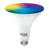 PAR38 LED Smart Bulb home dimmable rgb cct color temperatures hue rainbow voice control No Hub required app schedules scenes music sync. Alexa Google Assistant compatible ENERGY EFFICIENT SUSTAINABLE ECO-FRIENDLY