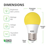 A15 LED Bulb, Yellow Bug Light