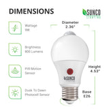 A19 LED Bulb, Dusk to Dawn, Motion Activated