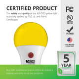 A19 LED Bulb, Yellow Bug Light, Dusk to Dawn