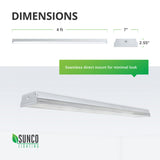 LED Shop Light, Wraparound, Prismatic Lens, 7"