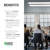 LED Shop Light, Wraparound, Prismatic Lens, 8.5"