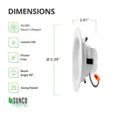 Recessed LED Lighting, 4-Inch, Baffle, Damp Rated