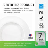 Recessed LED Lighting, 4-Inch, Smooth, Damp Rated