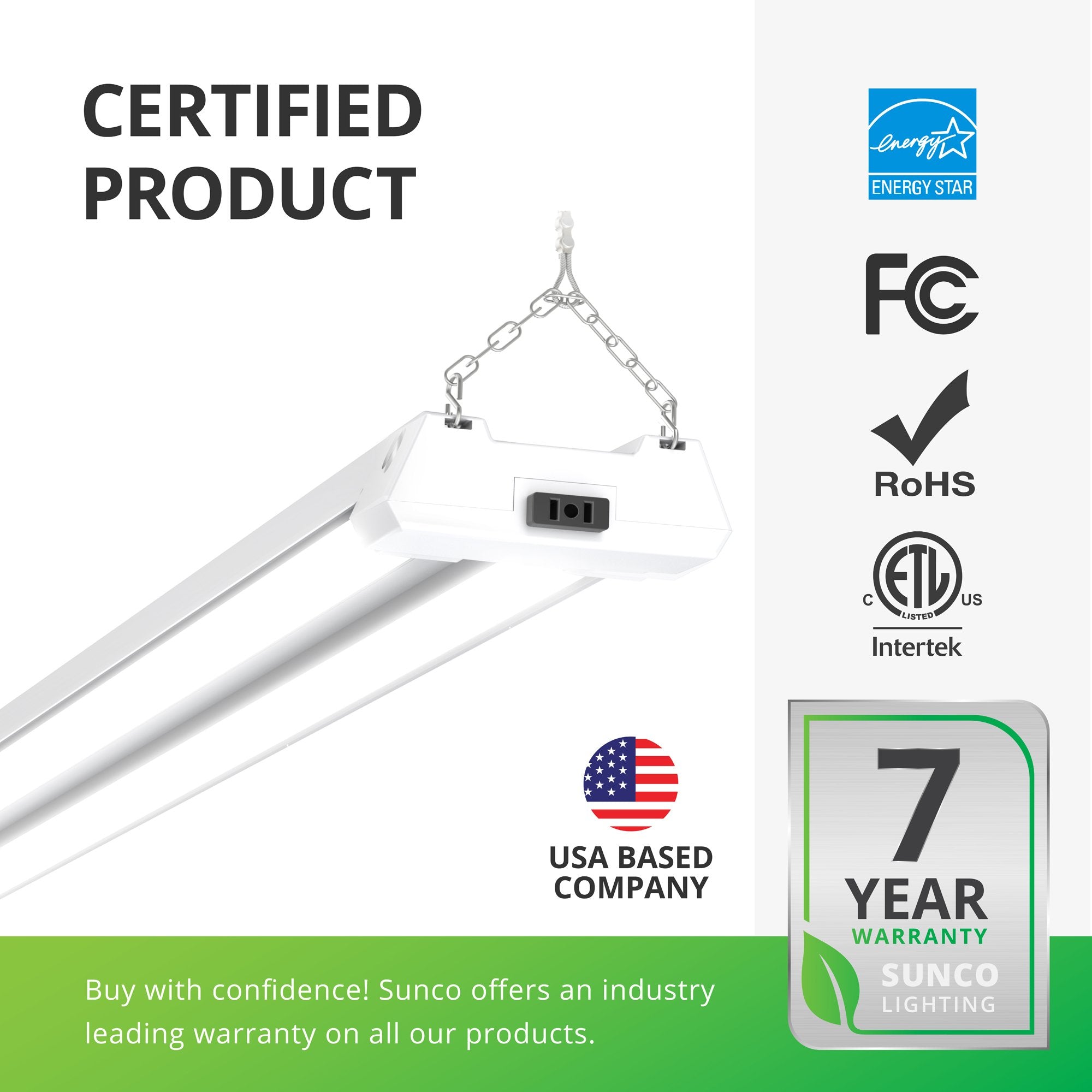 LED Shop Light, Frosted, Motion Activated