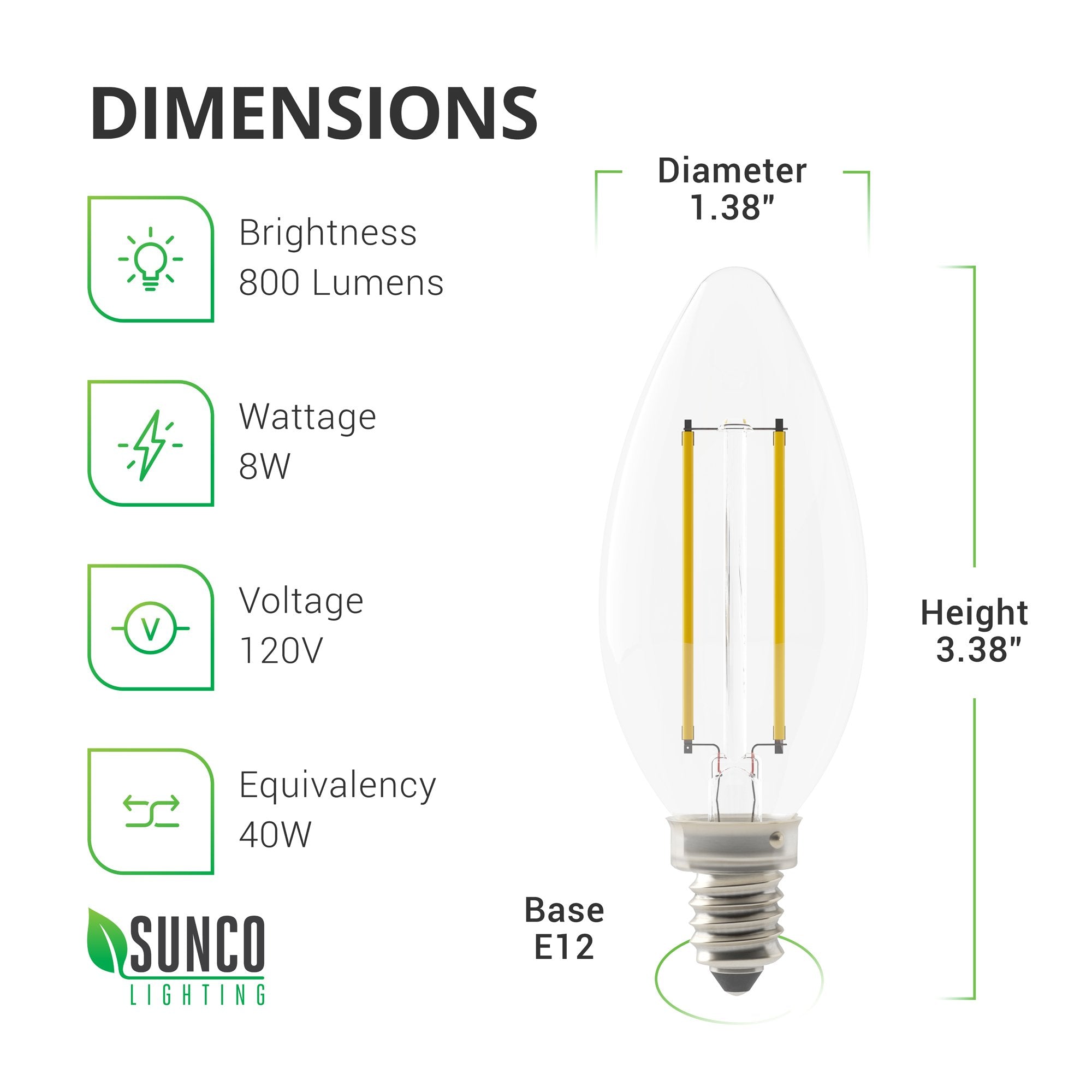 B11 LED Candelabra Bulb, Filament