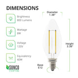 B11 LED Candelabra Bulb, Filament
