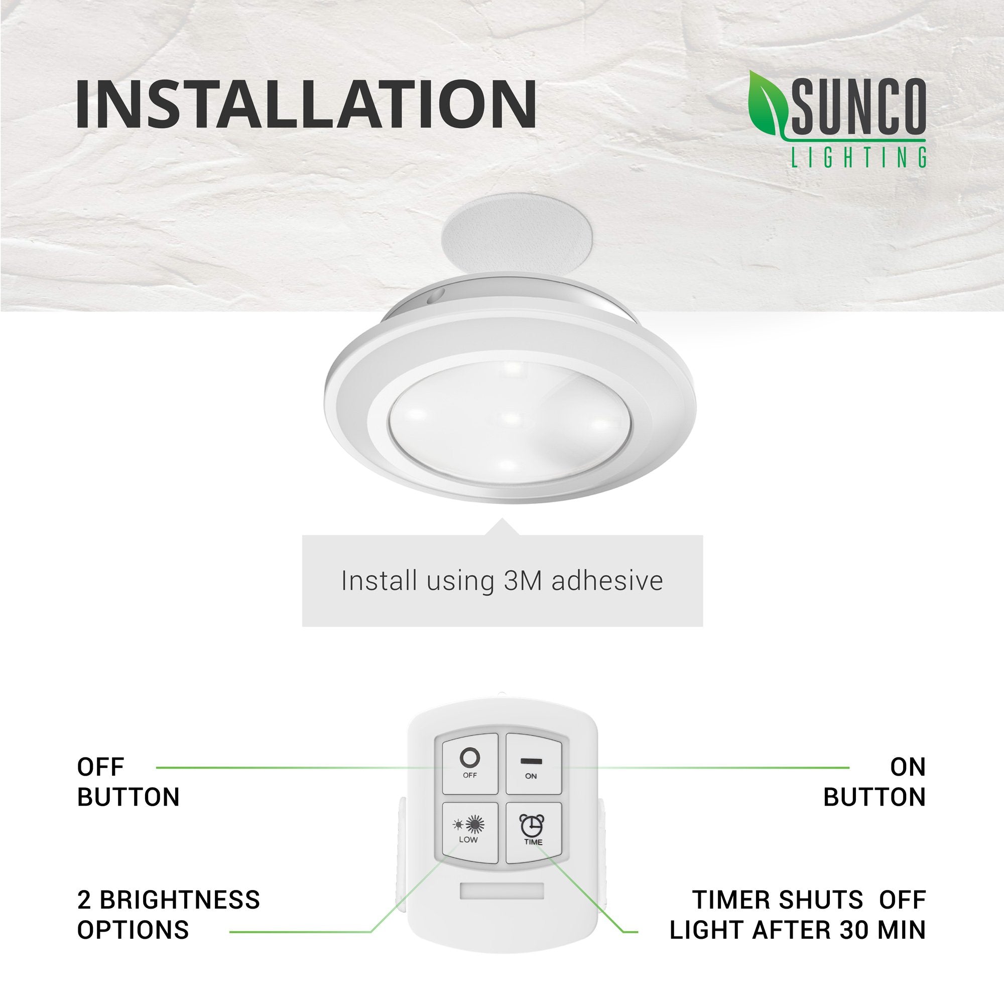 Puck Light, Remote Controlled, Battery Operated