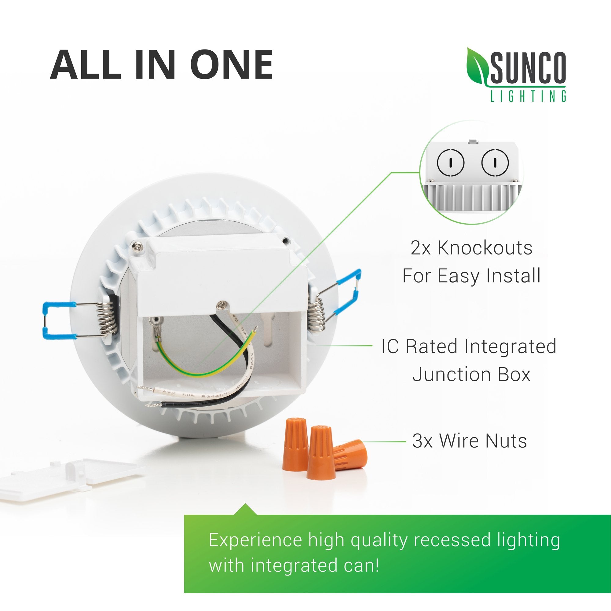 Recessed LED Lighting, 4-Inch, Slim, Integrated Junction Box
